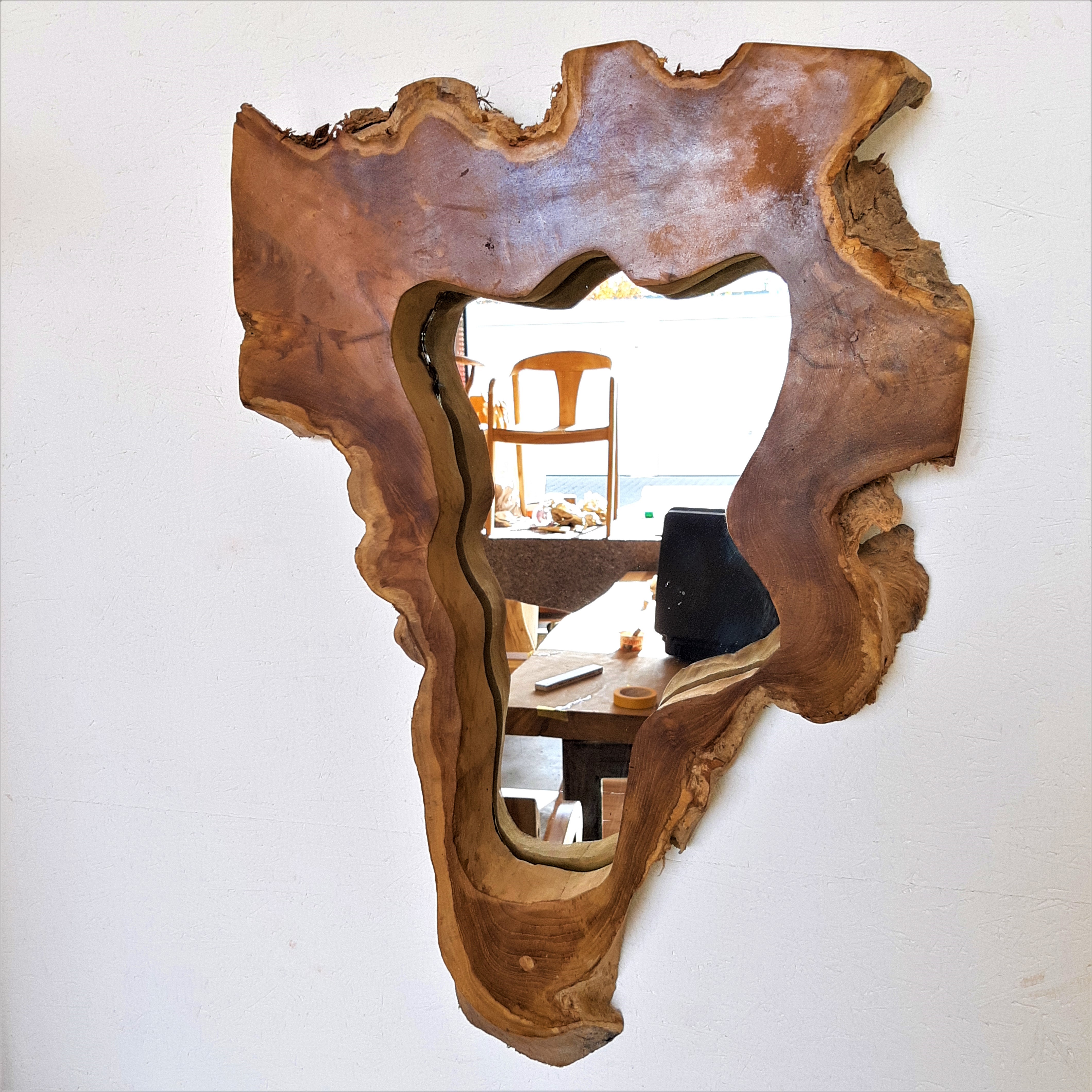 Wandspiegel Holz Spiegel Baumscheibe Holzspiegel Badezimmerspiegel