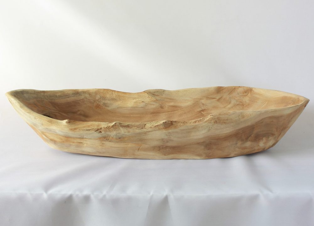 Handgemachte Massive Holzschale Teak Holz 50 Cm Braun Obst-Schale
